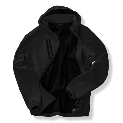 3-layer unisex recycled softshell jacket with hood